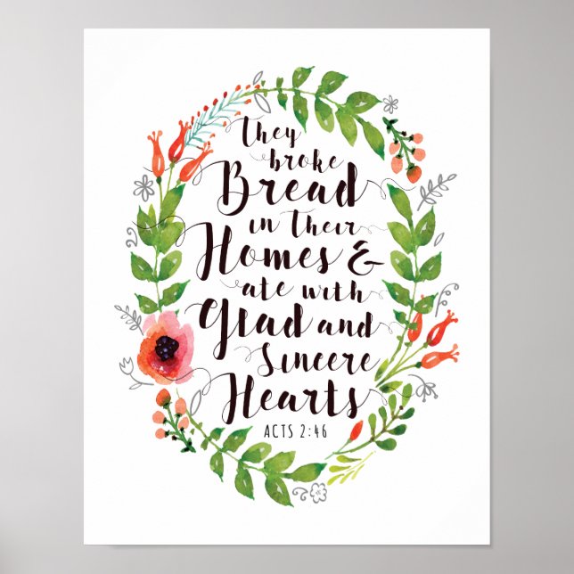 They Broke bread in their Homes Art Print (Front)