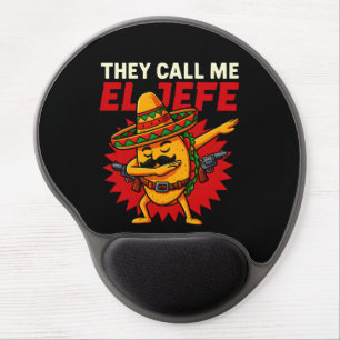 They Call Me El Jefe Taco Funny Boss Cinco De Mayo Gel Mouse Pad