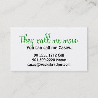 They Call Me Mom Business Cards