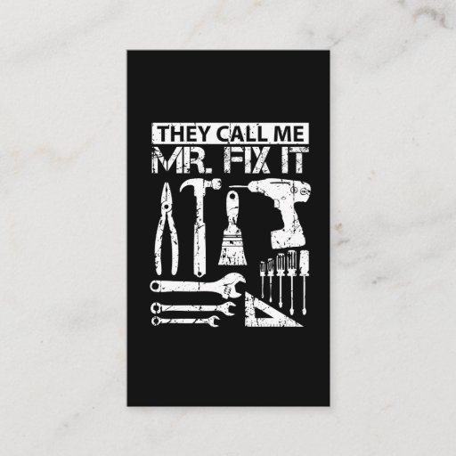 Customizable They Call Me Mr Fix It Funny Handyman Dad Father Business Card