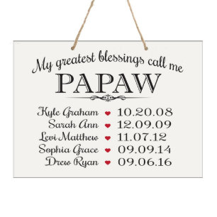 They Call Me Papaw Sweet Hanging Wall Sign