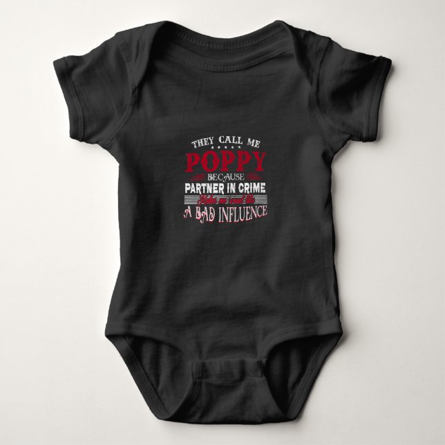 They Call Me Poppy Father Day Gift Baby Bodysuit (Front)