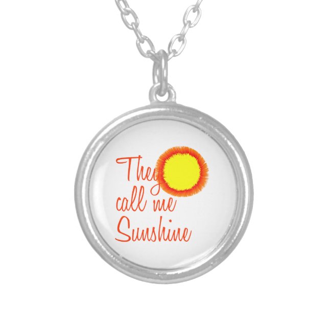 They call me Sunshine Silver Plated Necklace (Front)