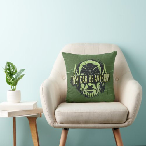 They Can Be Anybody Skrull Graffiti Throw Pillow