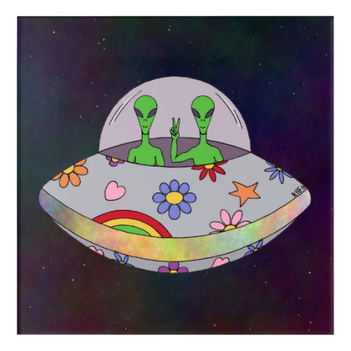 They Come in Peace UFO Acrylic Print