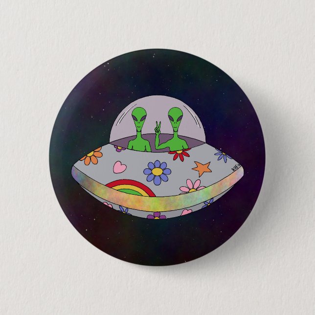 They Come in Peace UFO Button (Front)