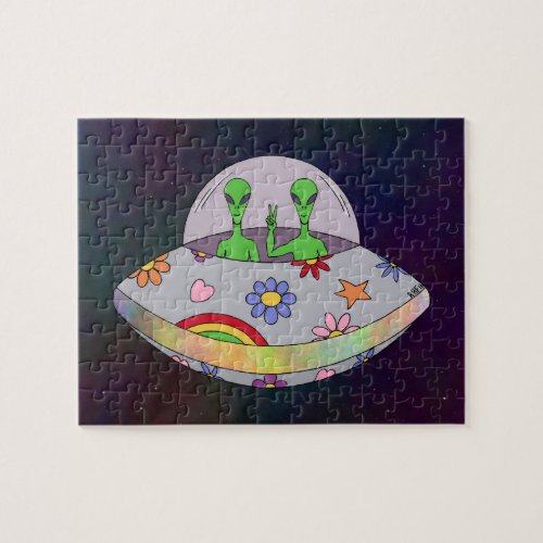 They Come in Peace UFO Jigsaw Puzzle