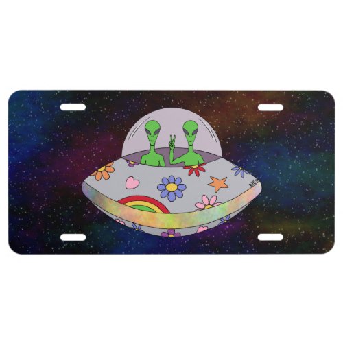 They Come in Peace UFO License Plate