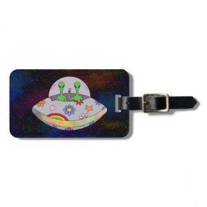 They Come in Peace UFO Luggage Tag