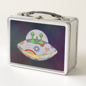 They Come in Peace UFO Metal Lunch Box