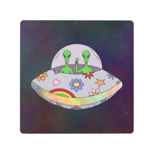 They Come in Peace UFO Metal Print