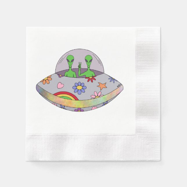 They Come in Peace UFO Napkins (Front)