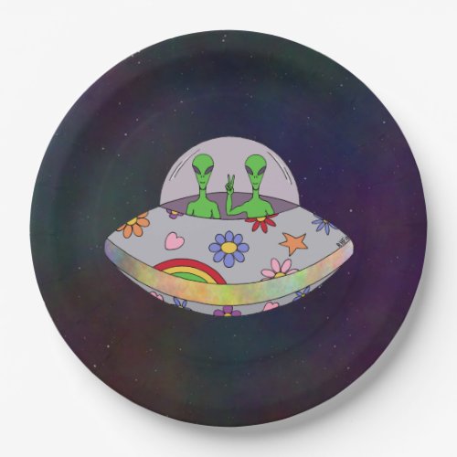 They Come in Peace UFO Paper Plates