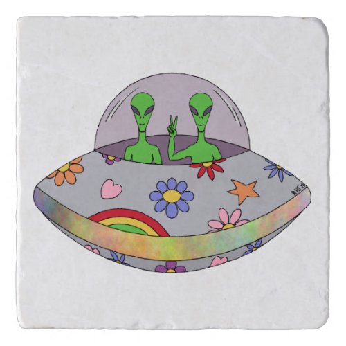 They Come in Peace UFO Trivet