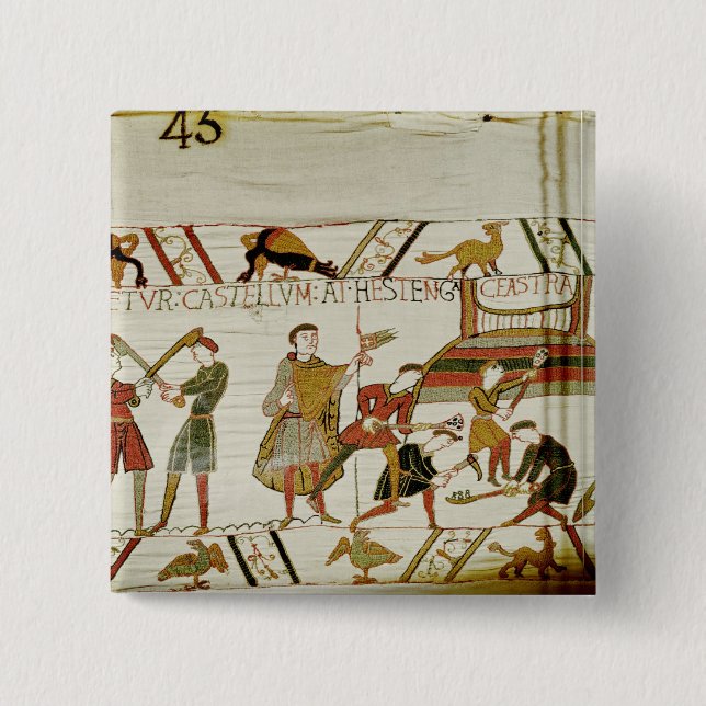 They construct the fortifications pinback button (Front)