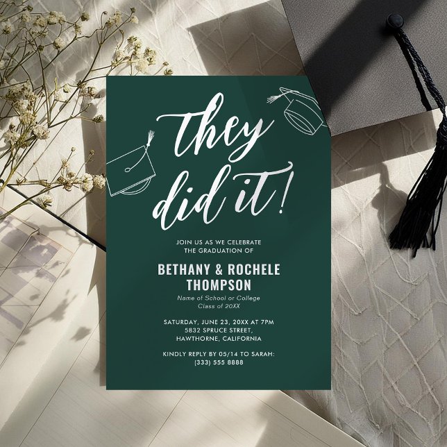 They Did It Joint Graduation Party Invitation (Creator Uploaded)