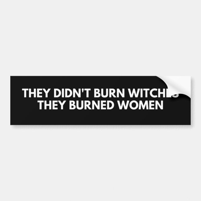 They Didn't Burn Witches They Burned Women Bumper Sticker (Front)