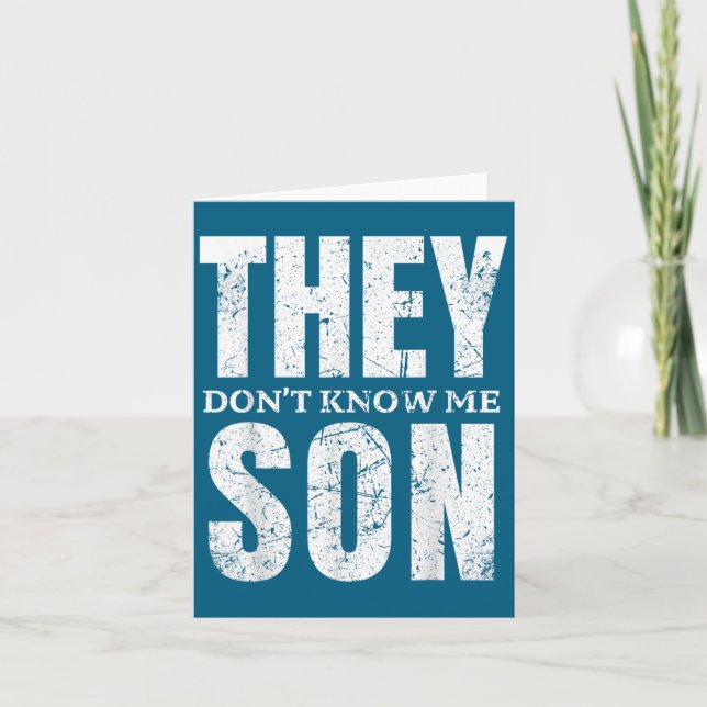 They Dont Know Me Son Bodybuilder Workout Gym Moti Card (Front)