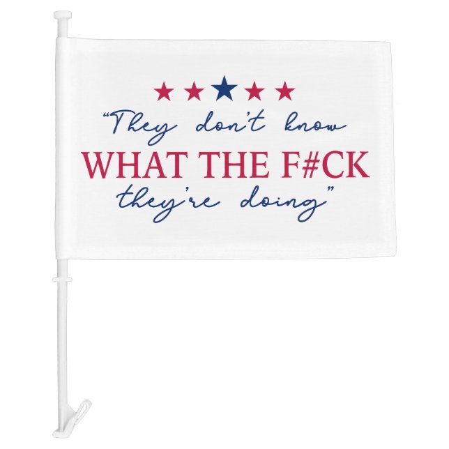 They Don't Know What They're Doing Funny Quote Car Flag (Front)