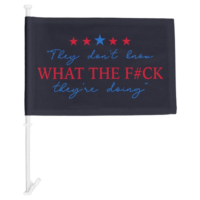 They Don't Know What They're Doing Funny Quote Car Flag (Front)