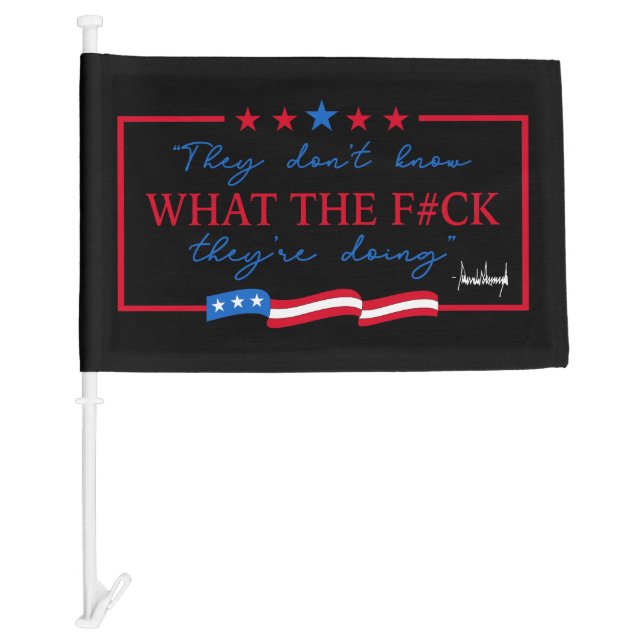 They Don't Know What They're Doing Funny Quote Car Flag (Front)