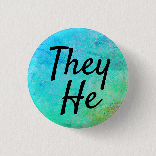 They He Pronouns Button (Front)