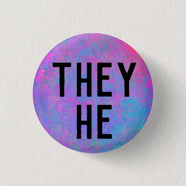 They He Pronouns Button (Front)