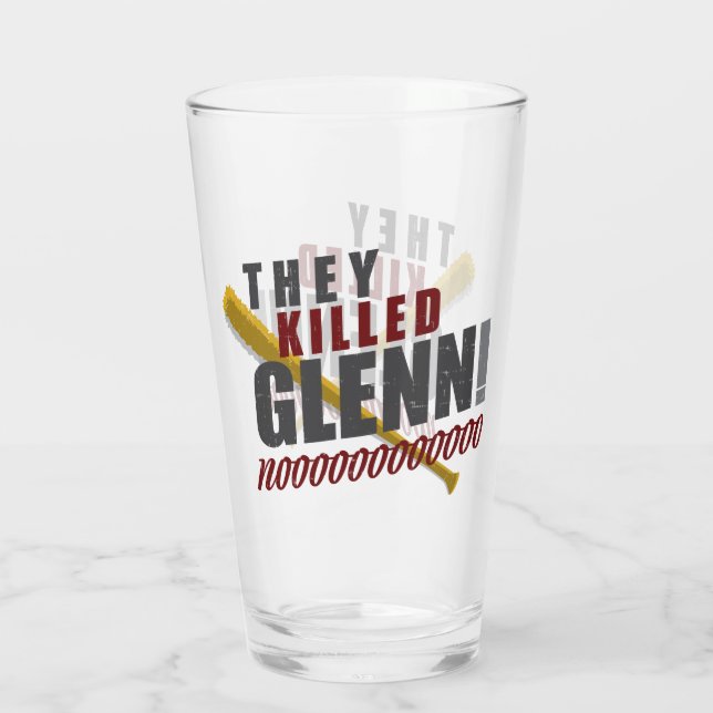 "They Killed Glenn" Walking Dead Fan Beer Glass (Back)