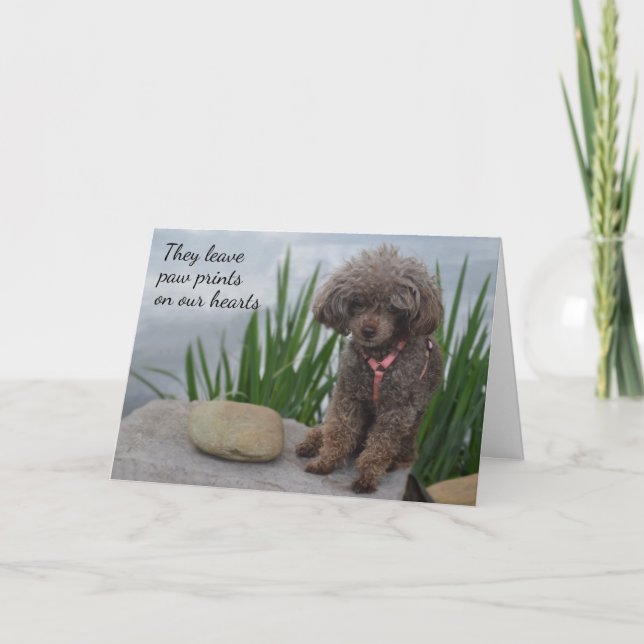 They Leave Pawprints On Our Hearts Pet Sympathy Card (Front)