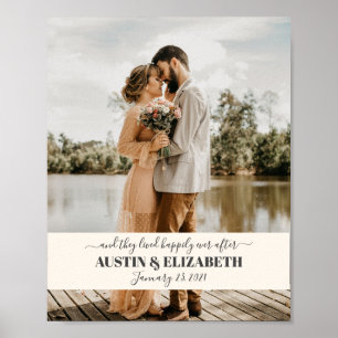 They lived happily ever after wedding signage poster