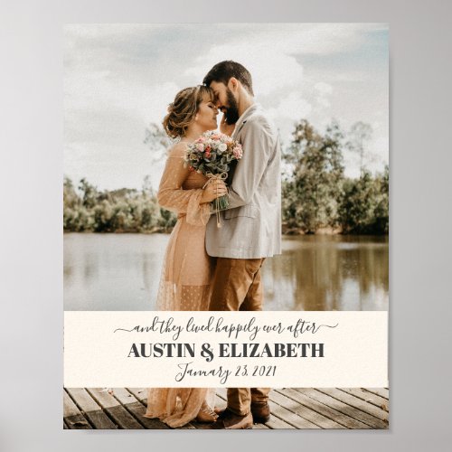 They lived happily ever after wedding signage poster