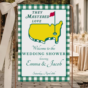 They Mastered Love Wedding Shower Welcome Sign 