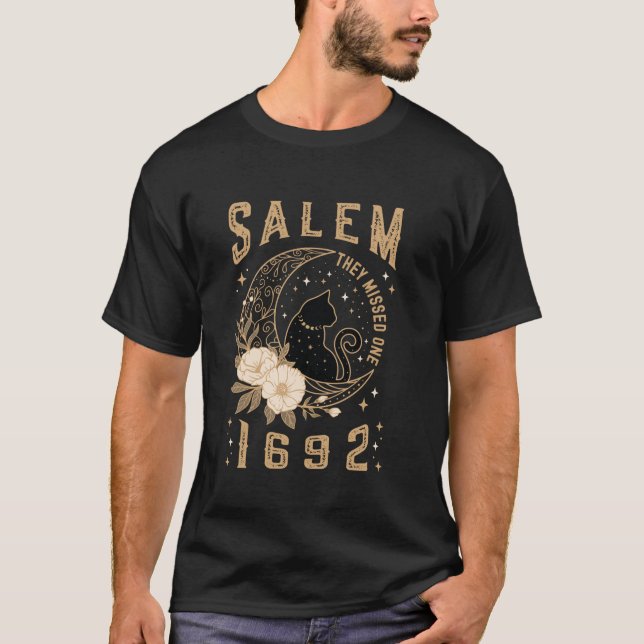 They Missed One 1692 Salem Witch Trials Black Cat  T-Shirt (Front)
