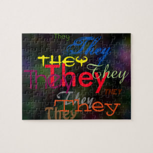 They or Custom Pronoun All Over Puzzle