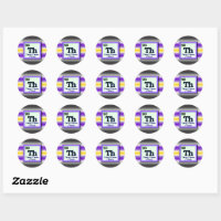SHE / THEM Pronouns Rainbow Handlettering Set of Classic Round Sticker, Zazzle