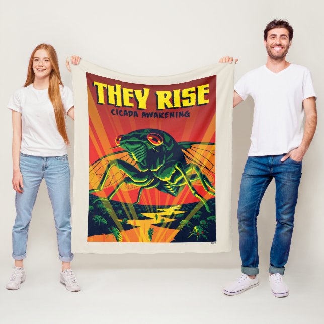 They Rise Cicada Awakening Fleece Blanket (In Situ)