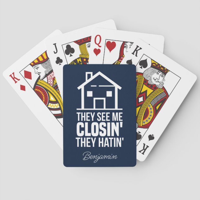They See Me Closing Real Estate Agent Custom Gag Poker Cards (Back)
