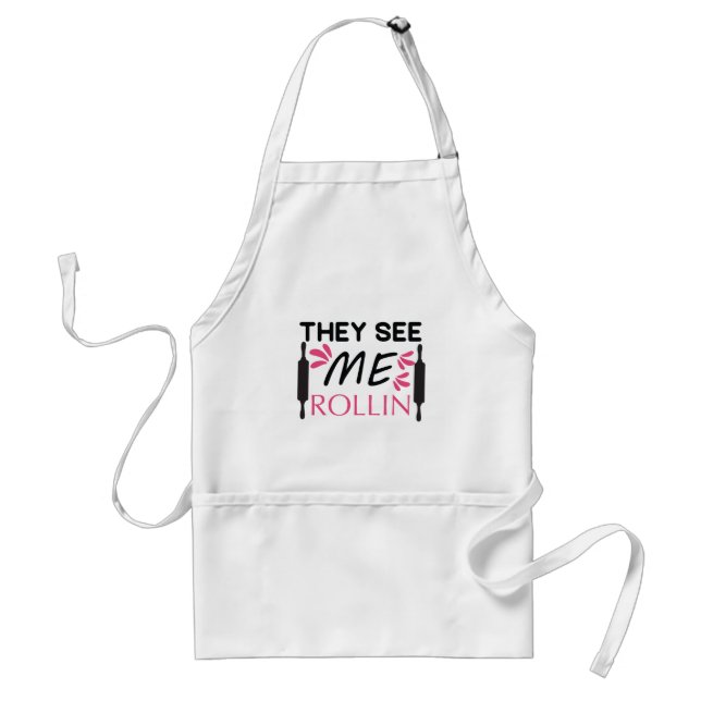 They See Me Rollin Adult Apron (Front)