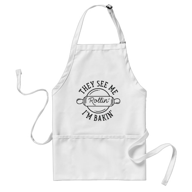 They See Me Rollin’ Adult Apron (Front)