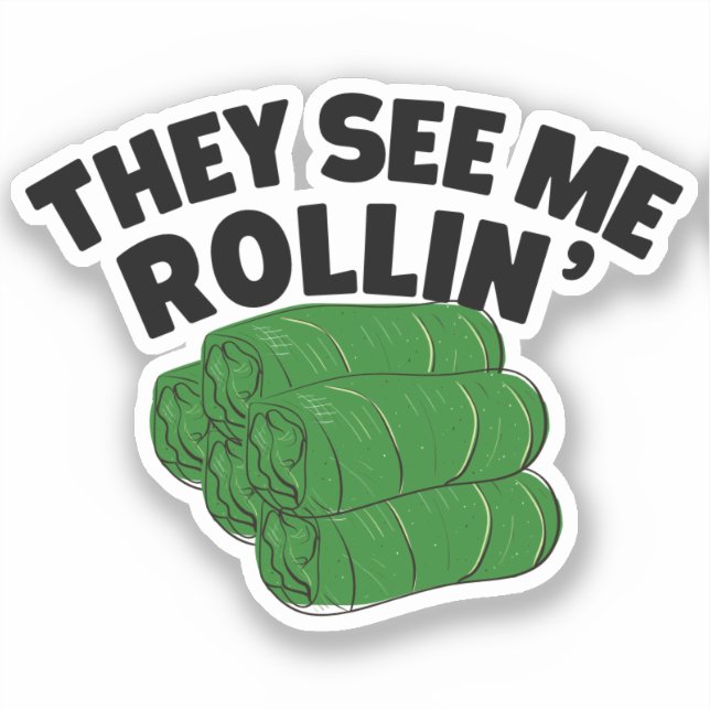 They See Me Rollin Arab Mediterranean Food Sticker (Front)