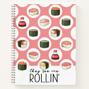 Funny Sushi Notebook - Funny Sushi Journal - This Is How I Roll - Funny  Sushi Gifts - Funny Gift For Sushi Lovers