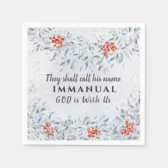 They shall call His name Immanuel, Christmas Napkins (Front)