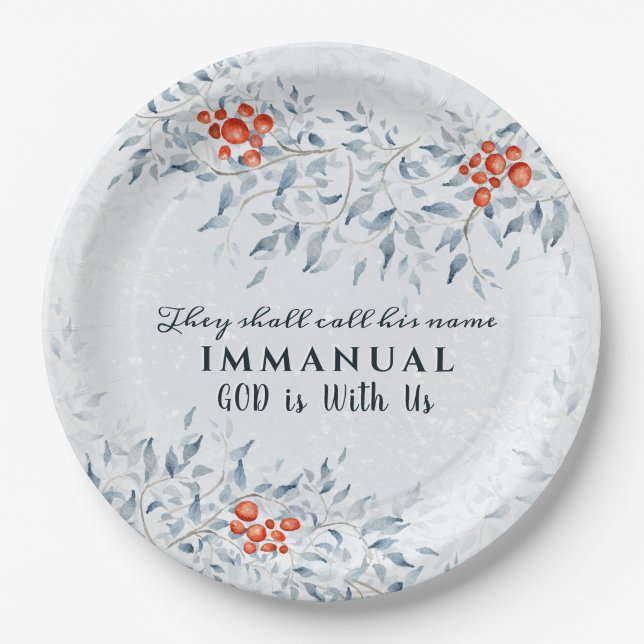 They shall call His name Immanuel, Christmas Paper Plates (Front)
