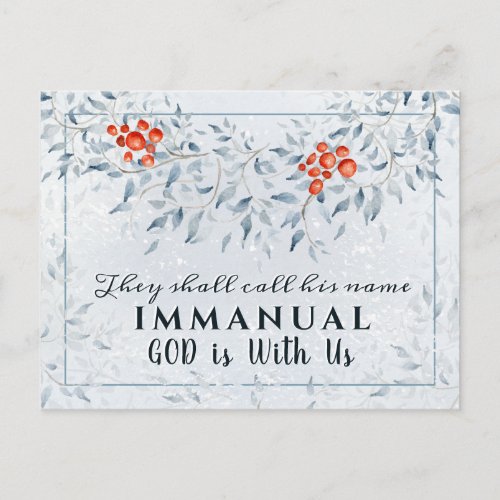 They shall call His name Immanuel Christmas Postcard