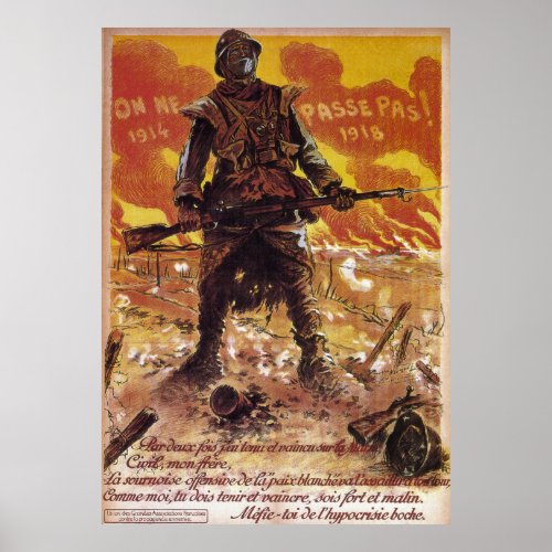 They Shall Not Pass   France  World War I 1918 Poster