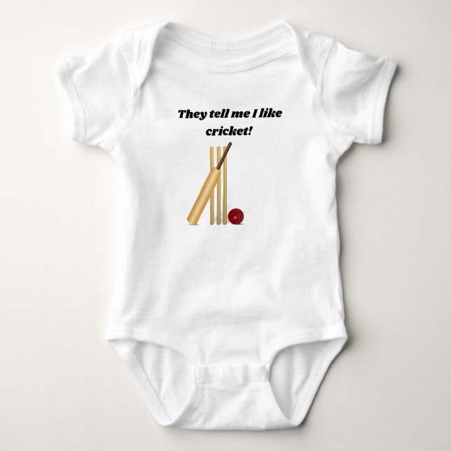They Tell Me I Like Cricket Baby Bodysuit (Front)
