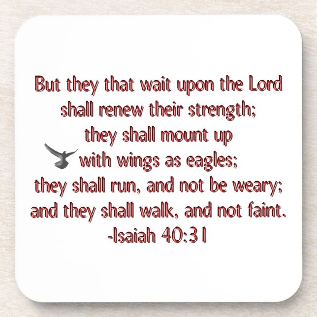 They That Wait Upon the Lord Beverage Coaster (Front)