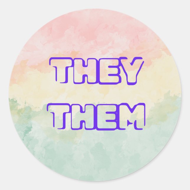 they them cool sticker to share pronoun preference (Front)