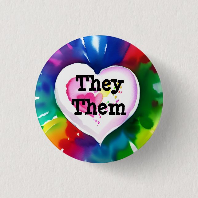 They / Them Customisable Pronoun Badge Button (Front)