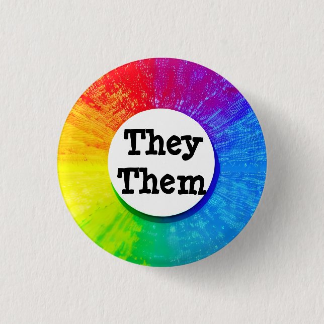 They / Them Customisable Pronoun Badge Button (Front)